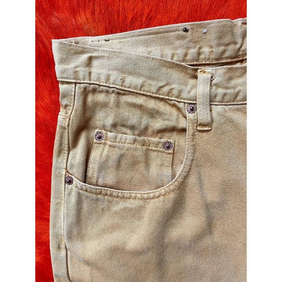 90s vintage Pepe yellow jeans button fly loose fit high waist 30W 1990s - Picture 4 of 9